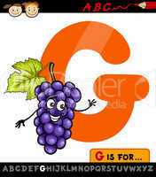 letter g with grapes cartoon illustration