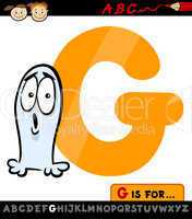 letter g with ghost cartoon illustration