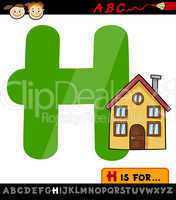 letter h with house cartoon illustration