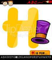 letter h with hat cartoon illustration