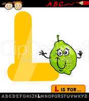 letter l with lime cartoon illustration