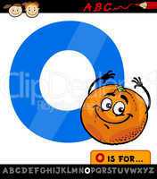 letter o with orange cartoon illustration
