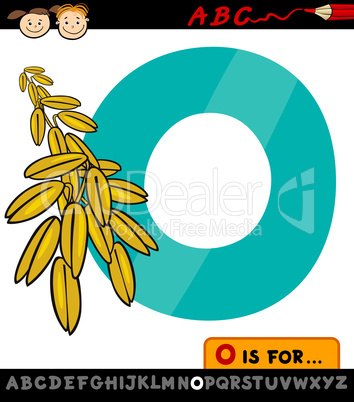 letter o with oat cartoon illustration