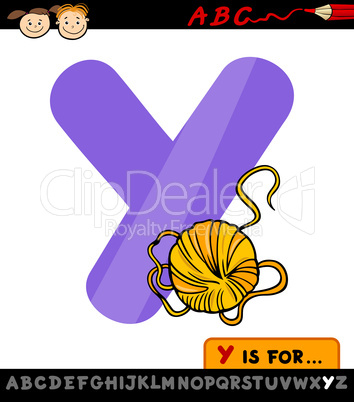 letter y with yarn cartoon illustration
