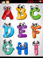 funny letters alphabet cartoon illustration