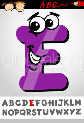 funny letter e cartoon illustration