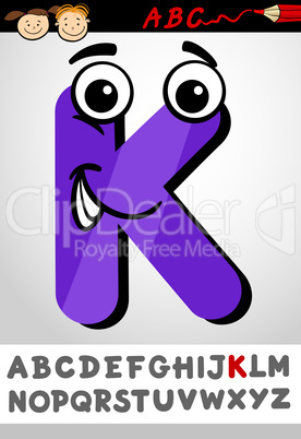 funny letter k cartoon illustration