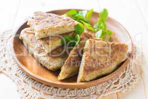 Stuffed pancake or pan-fried bread murtabak