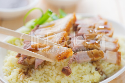 Siu Yuk - Chinese roasted pork rice