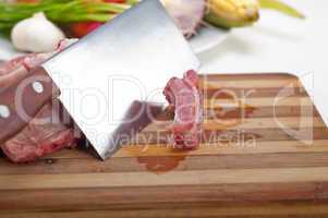 fresh pork ribs and vegetables