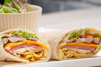 club sandwich pita bread roll