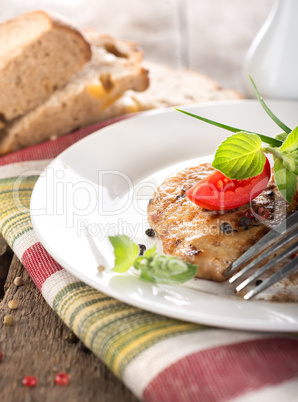 Nourishing steak on grill