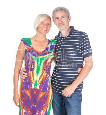 Smiling attractive middle-aged couple