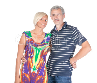 Smiling attractive middle-aged couple