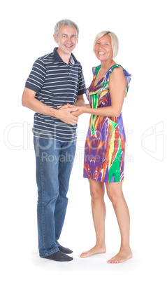 Smiling attractive middle-aged couple