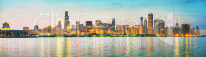 chicago downtown cityscape panorama