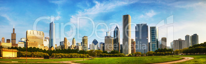 downtown chicago as seen from grant park
