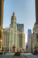 chicago downtown with the wrigley building