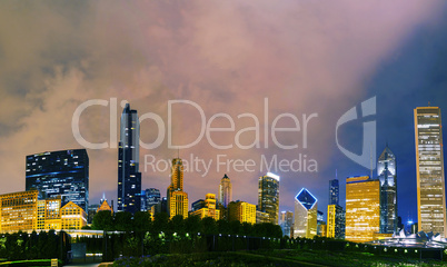 chicago downtown cityscape panorama
