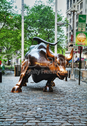 charging bull (bowling green bull) sculpture in new york