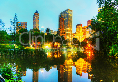 new york city cityscape in the night