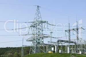 high voltage towers and other equipment