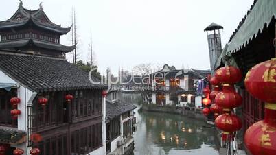 Dusk scenes of Shanghai Zhujiajiao ancient town