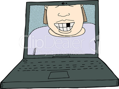 person on laptop screen