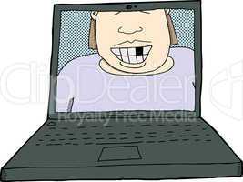 person on laptop screen