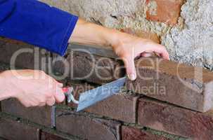 Klinkerwand mauern - lay a brick wall 03