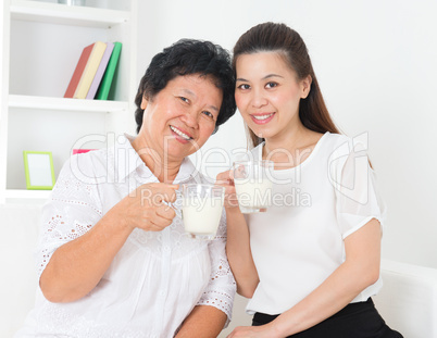 Women drinking milk.