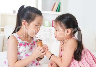 Eating ice cream cone