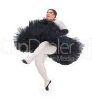 Drag queen dancing in a tutu