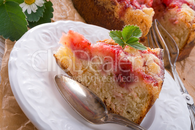 strawberry buttermilk cake with pistachios