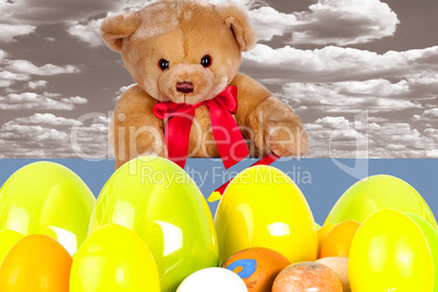 Teddy Bear with Easter eggs