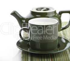 Green Tea Pot And Cup