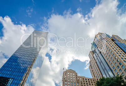 skyline and city streets of charlotte north carolina usa