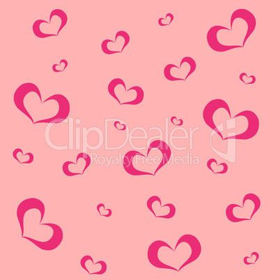 Pink background with hearts