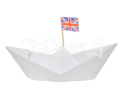 Paper ship with UK Flag