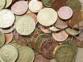 Euro coins background