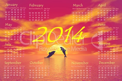 Dolphins 2014 calendar - 3D render