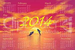Dolphins 2014 calendar - 3D render