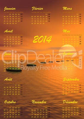 Meditation 2014 calendar - 3D render