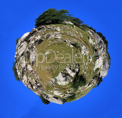 Cayolle pass planet, France