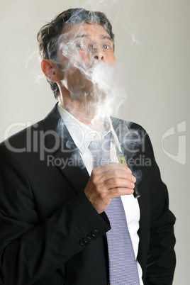 Man smoking ecigarette