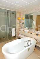 bathroom in the modern  luxury hotel, peloponnes, greece