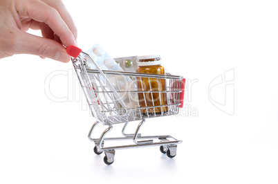 Shopping cart with pills