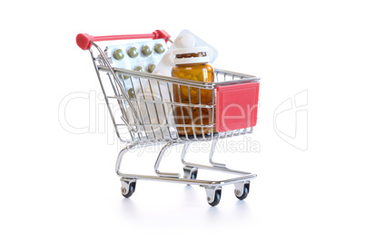 Shopping cart with pills