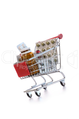 Shopping cart with pills