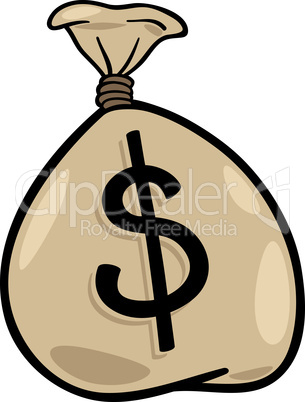 sack of dollars clip art cartoon illustration